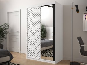 Nowoczesna szafa przesuwna z lustrem Ratintu 120 cm Nowoczesna szafa przesuwna z lustrem Ratintu 120 cm