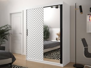 Nowoczesna szafa przesuwna z lustrem Ratintu 150 cm Nowoczesna szafa przesuwna z lustrem Ratintu 150 cm